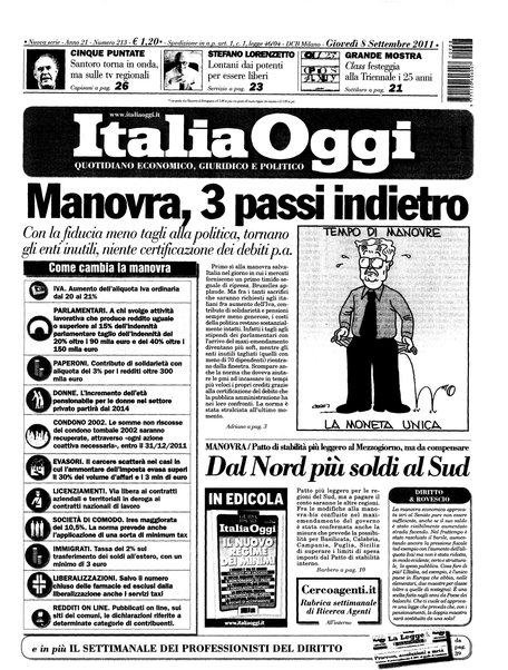 Italia oggi : quotidiano di economia finanza e politica